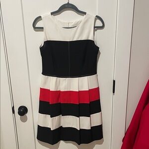 Elegant Black and Red Striped Dress